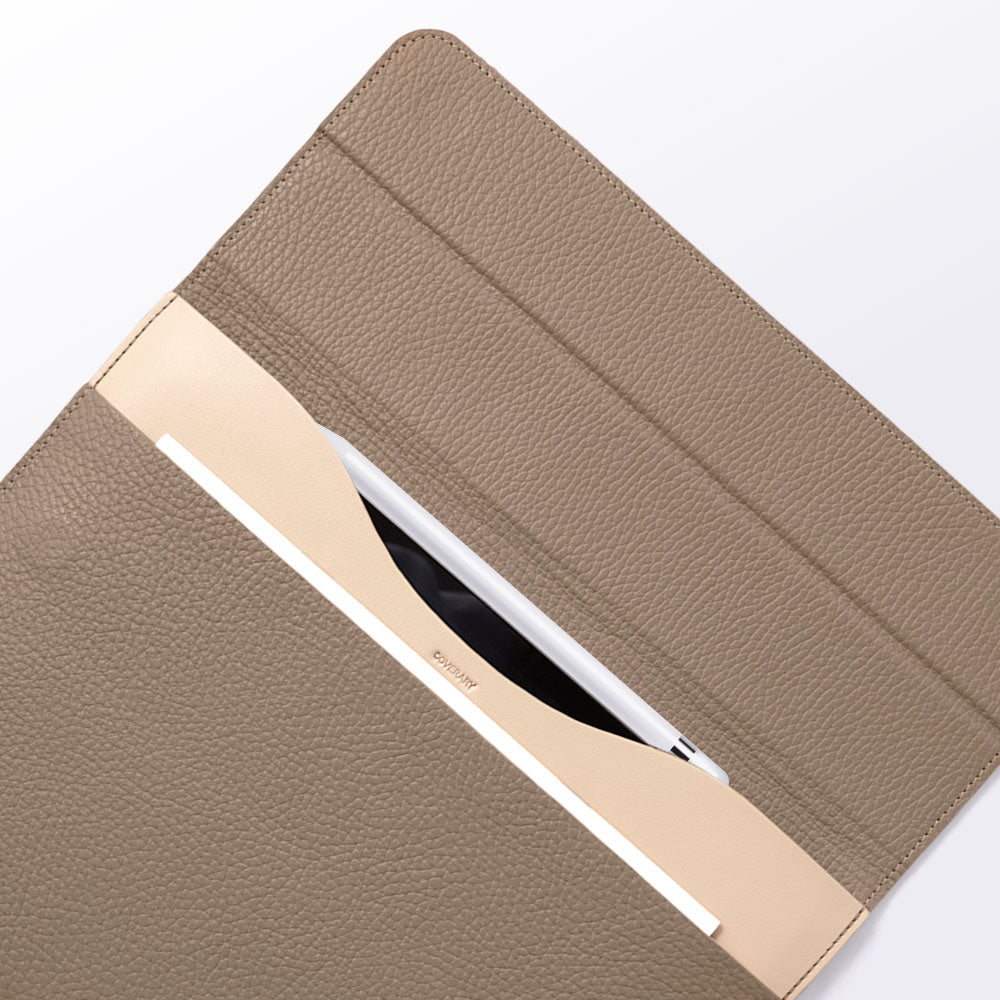 Étui pour iPad en cuir italien grainé véritable