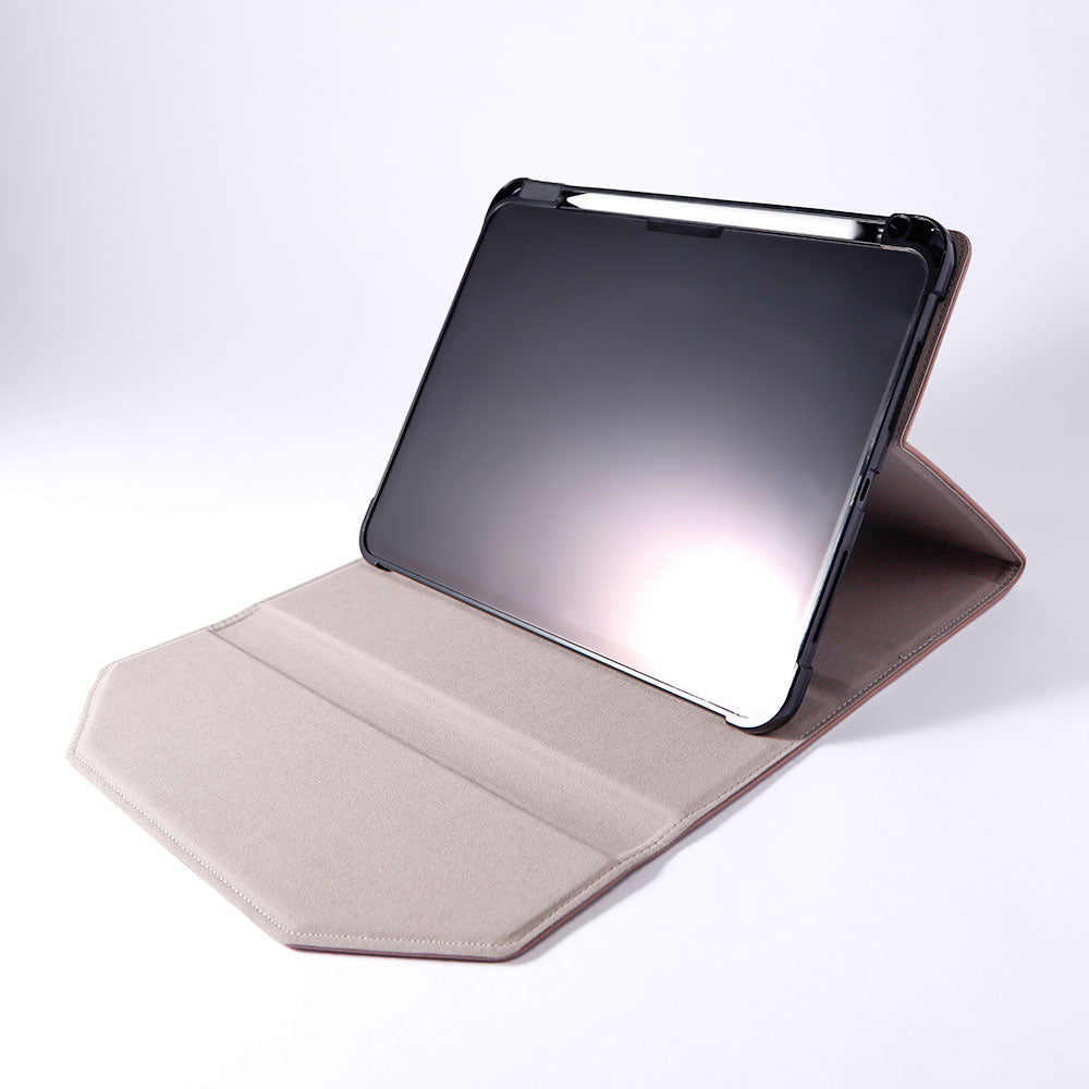 本革 イタリアンシュリンクレザー 三つ折り スタンド機能 iPadケース