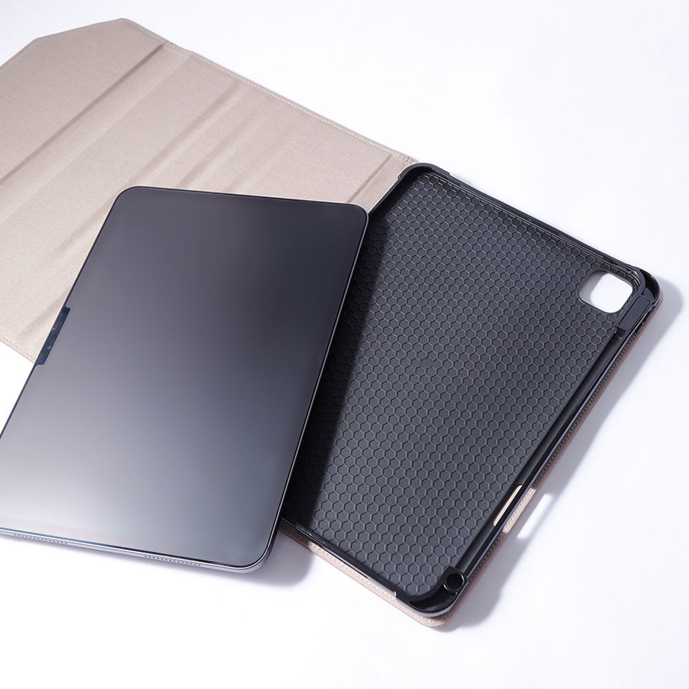 本革 イタリアンシュリンクレザー 三つ折り スタンド機能 iPadケース