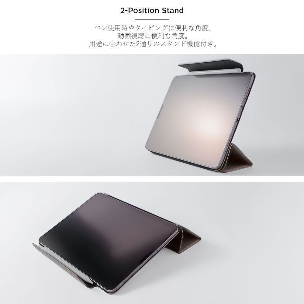 本革 32色 イタリアンシュリンクレザー スタンド機能 iPadケース