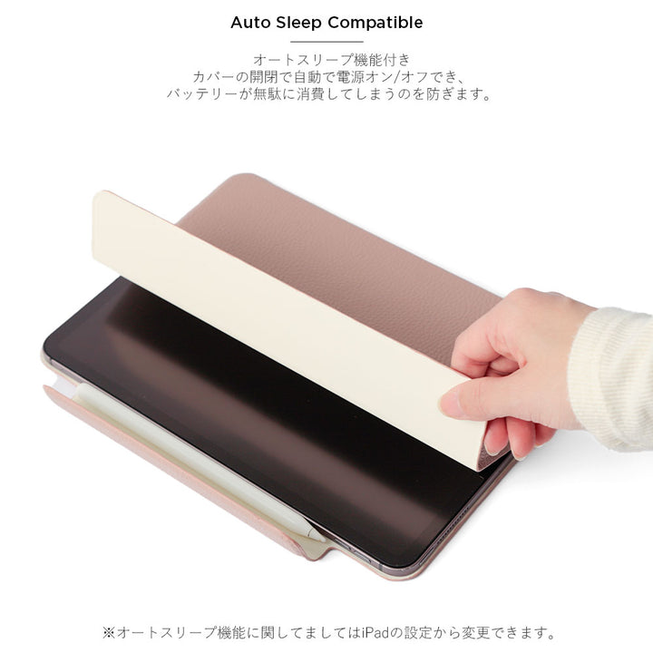 本革 32色 イタリアンシュリンクレザー スタンド機能 iPadケース