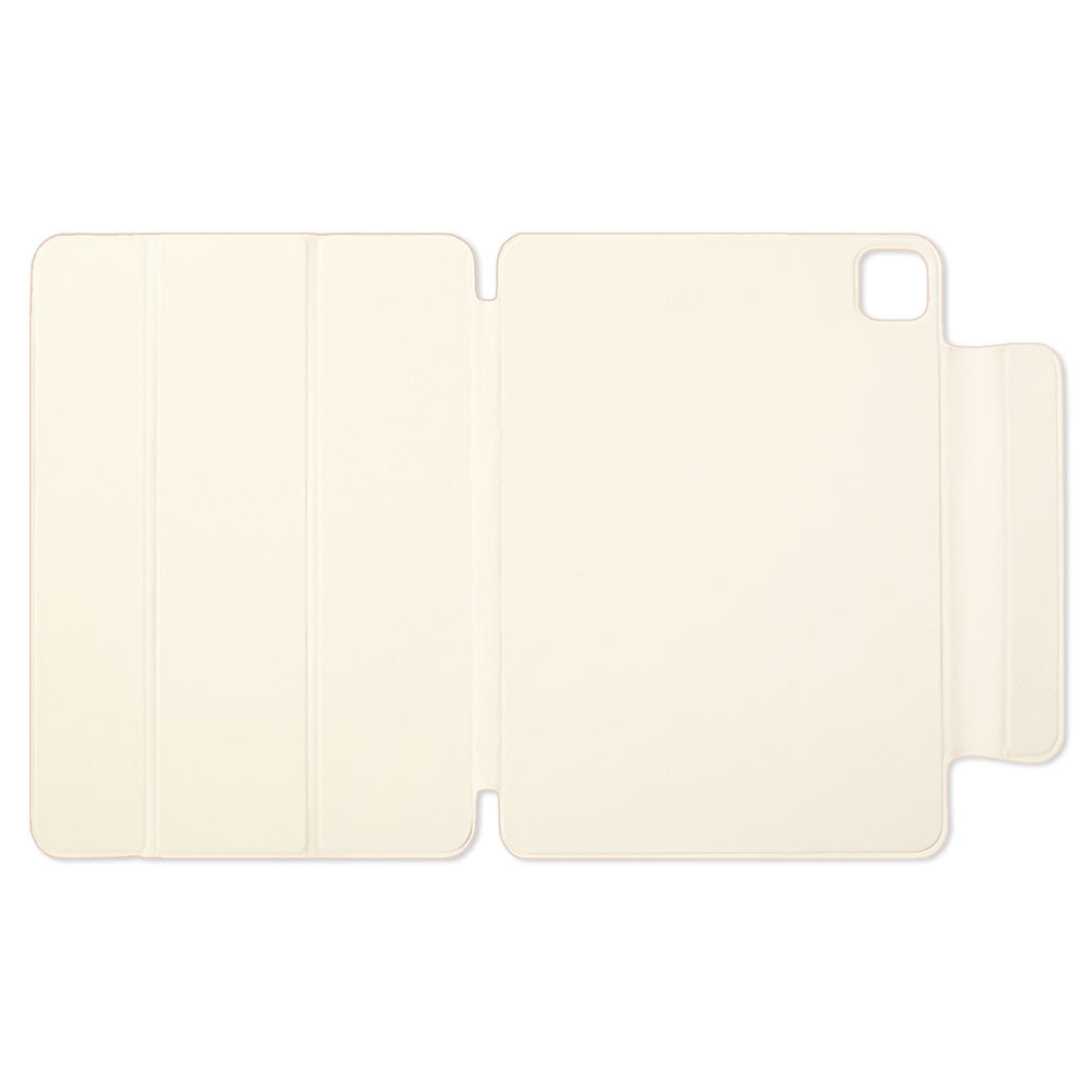 Étui iPad en cuir véritable italien gaufré, imprimé tulipe, 32 couleurs, fonction support