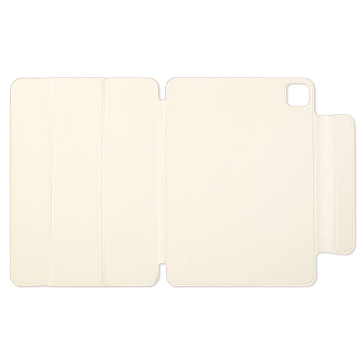 Étui iPad en cuir véritable italien gaufré, imprimé tulipe, 32 couleurs, fonction support