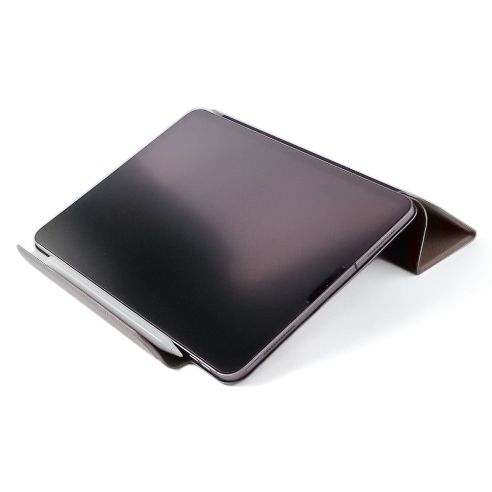 Étui iPad en cuir véritable italien gaufré, imprimé tulipe, 32 couleurs, fonction support