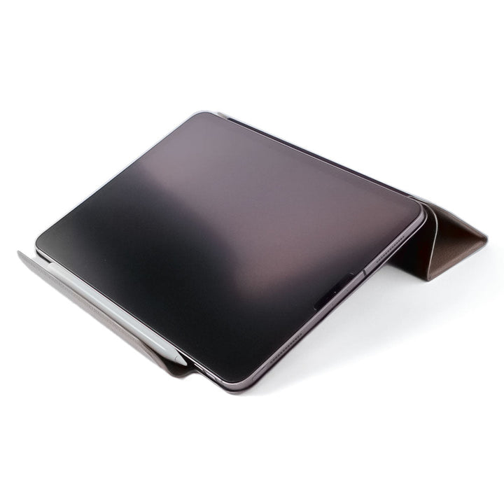 Étui iPad en cuir véritable italien gaufré, imprimé tulipe, 32 couleurs, fonction support