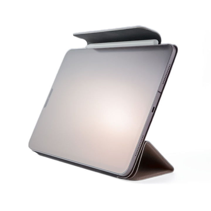 Étui iPad en cuir véritable italien gaufré, imprimé tulipe, 32 couleurs, fonction support