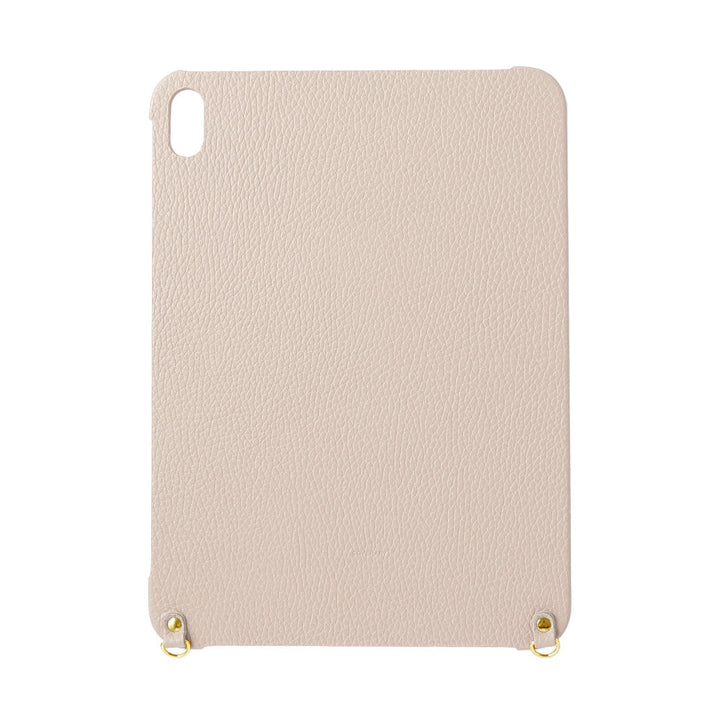 Étui iPad en cuir italien grainé bicolore 32 couleurs avec large sangle d&
