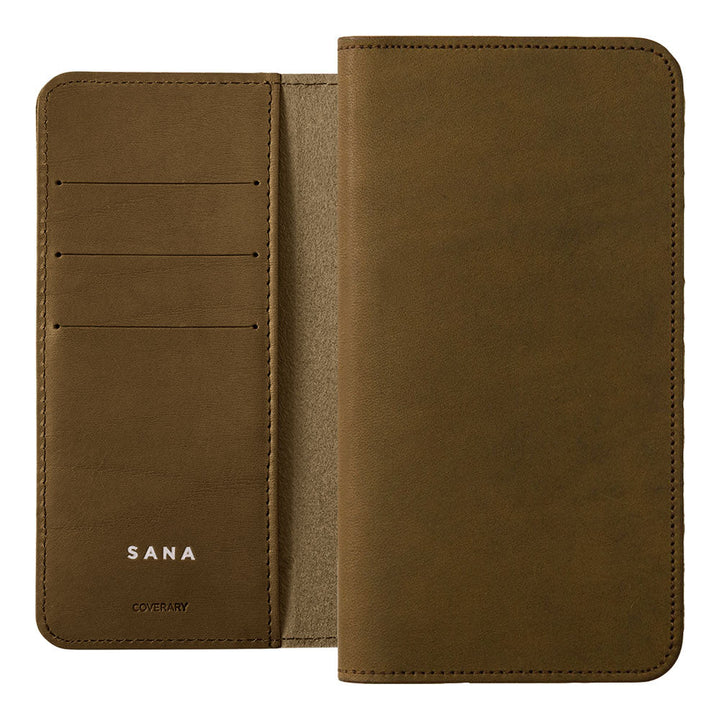 Genuine Leather Italian Leather Card Storage Personalized Engraving (Color Foil Stamping) Notebook-style Case AQUOS Series