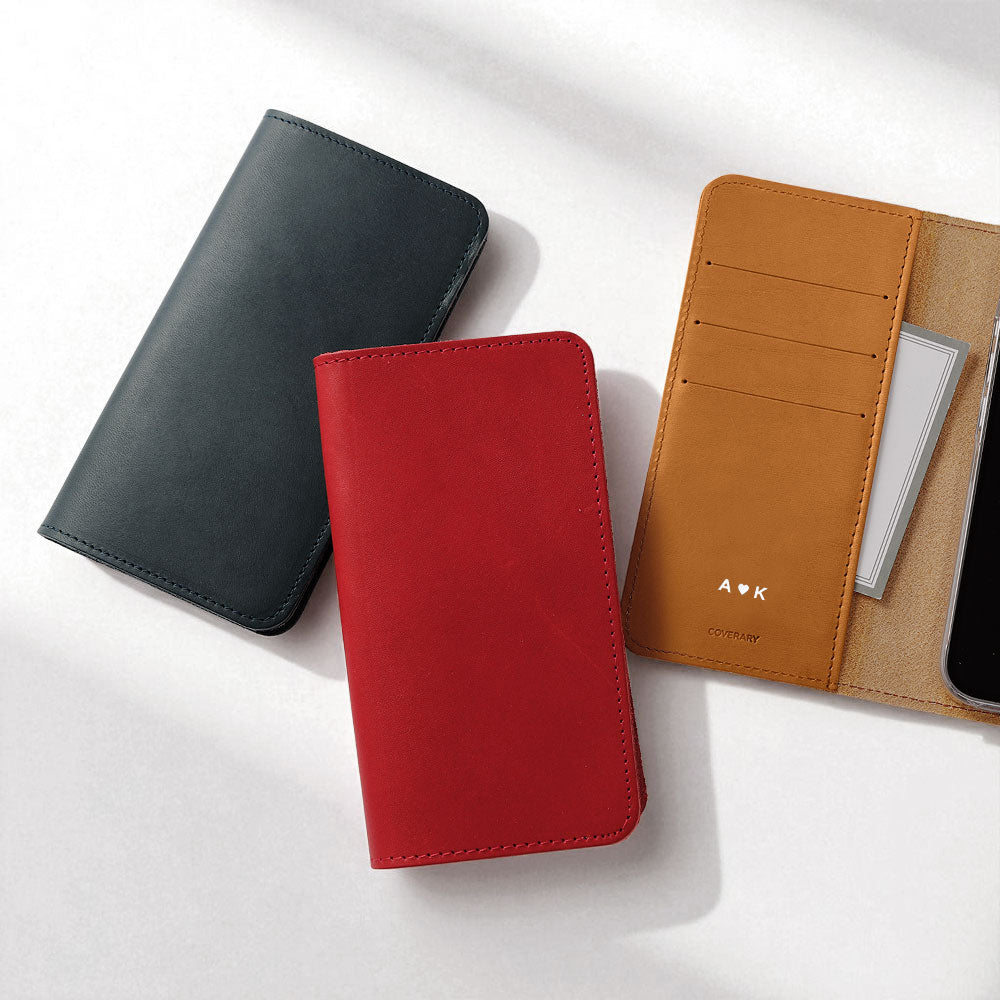 Genuine Leather Italian Leather Card Storage Personalized Engraving (Color Foil Stamping) Notebook-style Case Xperia Series