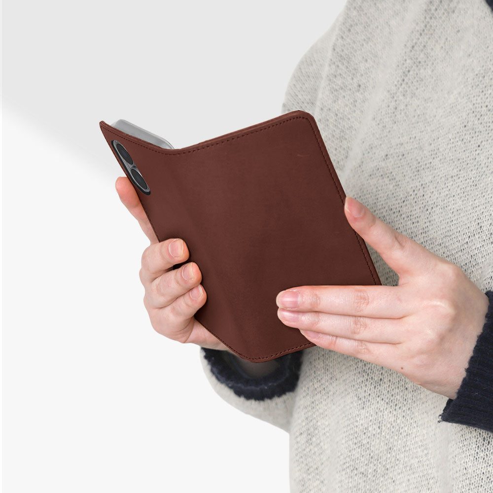 Genuine Leather Italian Leather Card Storage Personalized Engraving (Color Foil Stamping) Notebook-style Case Xperia Series