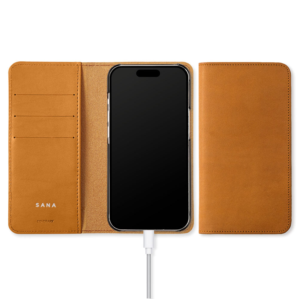 Genuine Leather Italian Leather Card Storage Personalized Engraving (Color Foil Stamping) Notebook-style Case Xperia Series