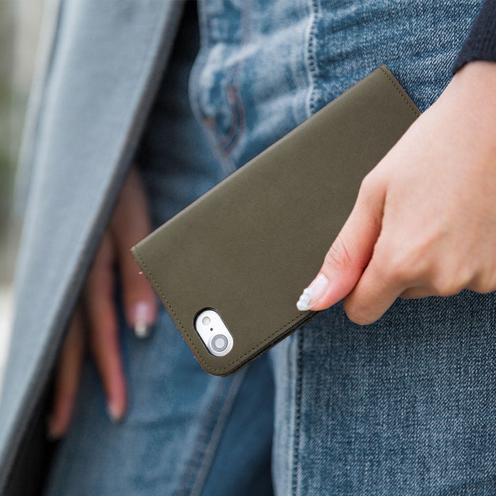 Étui portefeuille en cuir véritable italien pour la série Galaxy