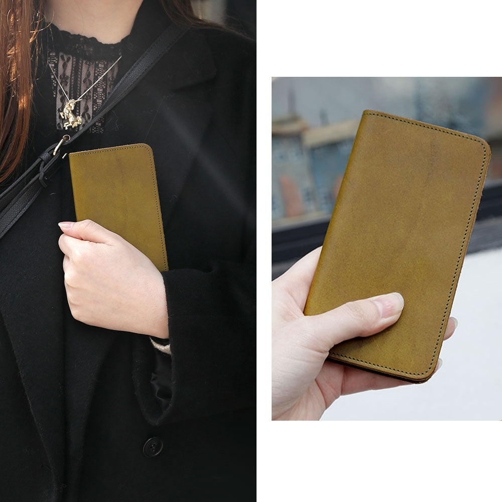 Étui portefeuille en cuir véritable italien pour la série Galaxy