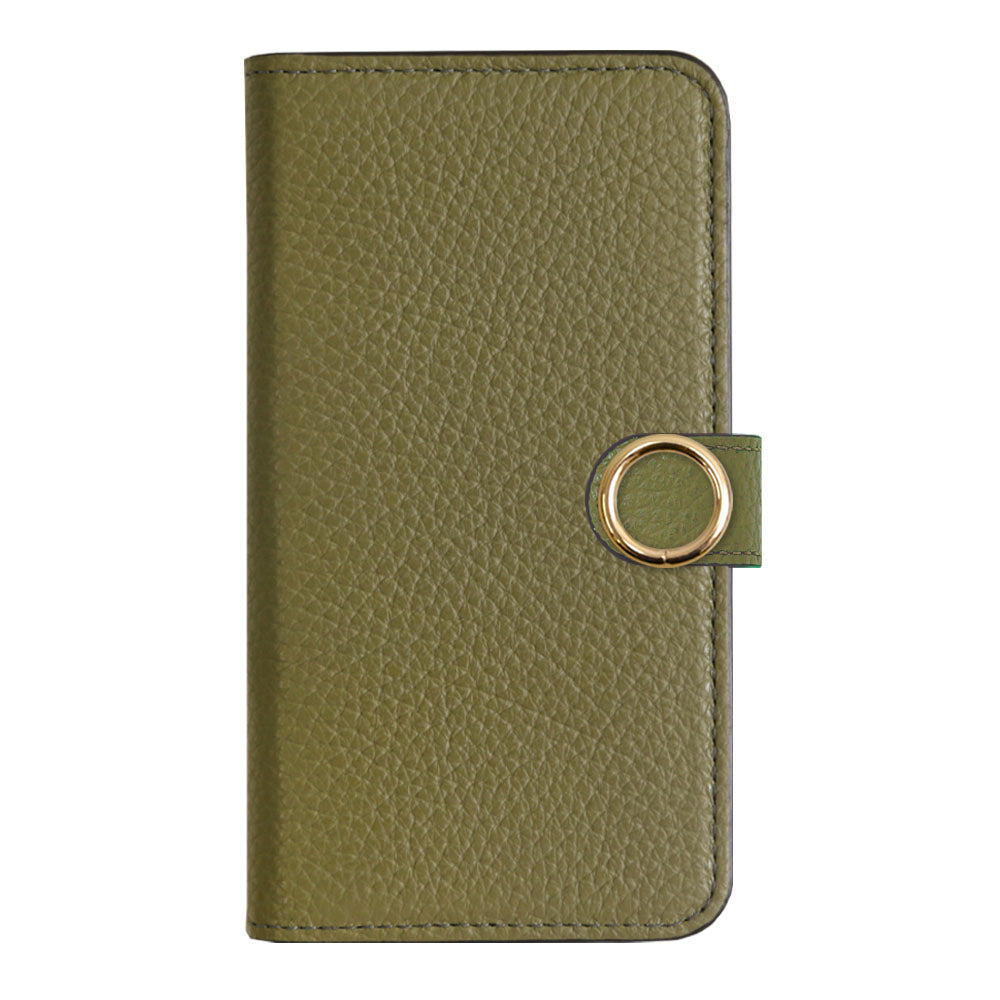 Cuir véritable 32 couleurs cuir italien grainé étui portefeuille avec anneau doré pour cartes (avec ceinture) série Xperia