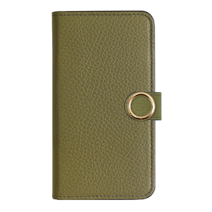 Cuir véritable 32 couleurs cuir italien grainé étui portefeuille avec anneau doré pour cartes (avec ceinture) série Xperia