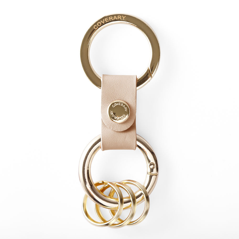 アクセサリー 本革 イタリアンスムースレザー ダブルカラビナ付きキーリング