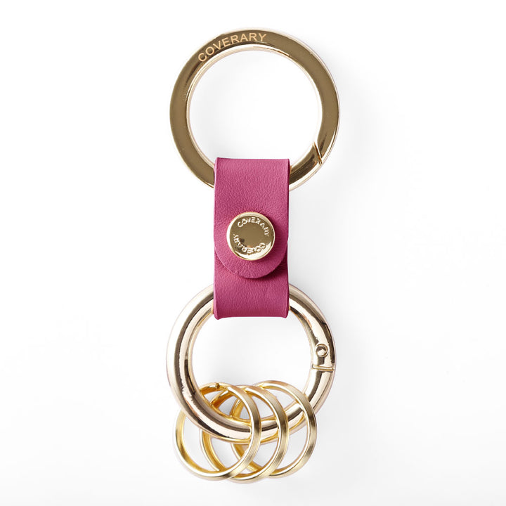 アクセサリー 本革 イタリアンスムースレザー ダブルカラビナ付きキーリング