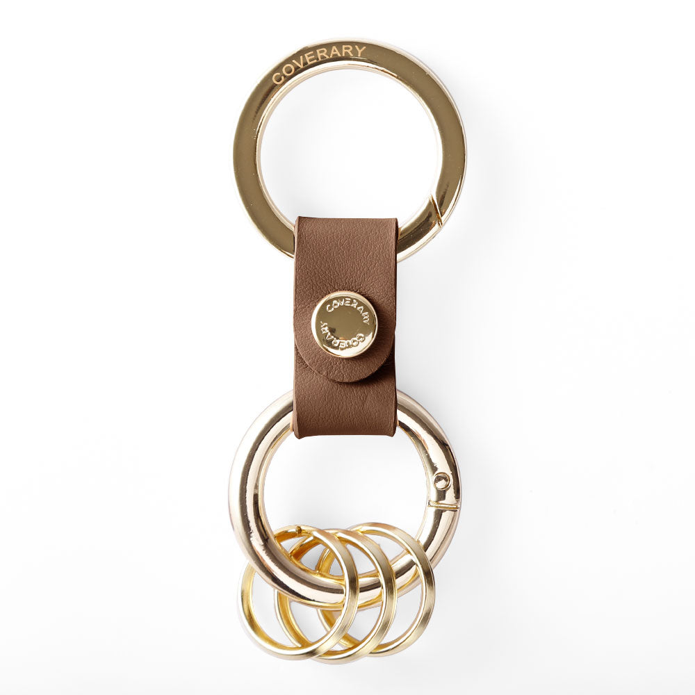 アクセサリー 本革 イタリアンスムースレザー ダブルカラビナ付きキーリング