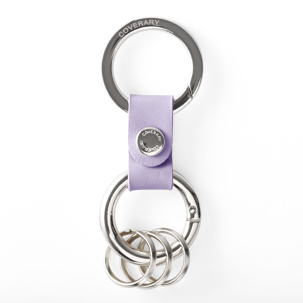 アクセサリー 本革 イタリアンスムースレザー ダブルカラビナ付きキーリング