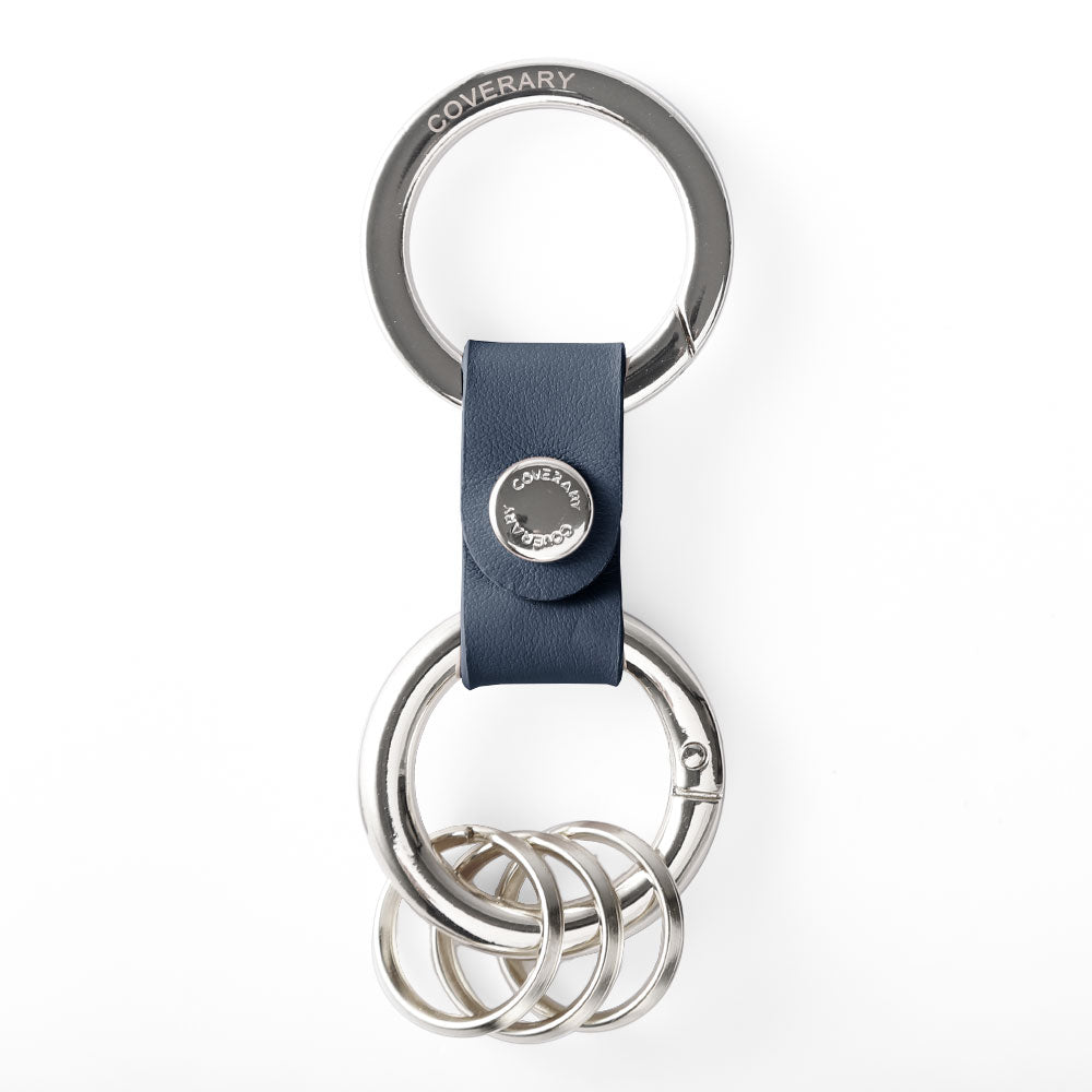 アクセサリー 本革 イタリアンスムースレザー ダブルカラビナ付きキーリング