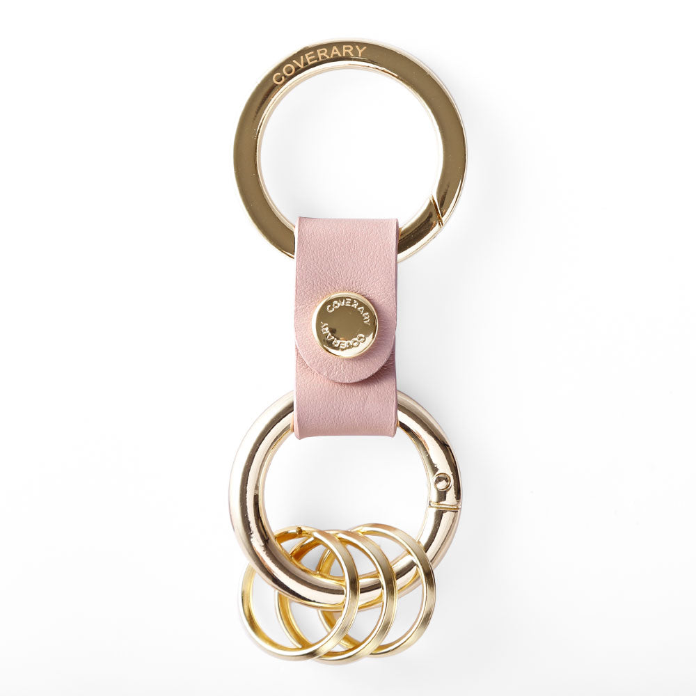 アクセサリー 本革 イタリアンスムースレザー ダブルカラビナ付きキーリング