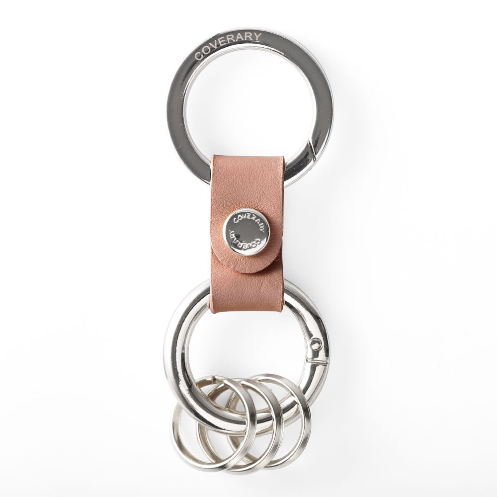 アクセサリー 本革 イタリアンスムースレザー ダブルカラビナ付きキーリング