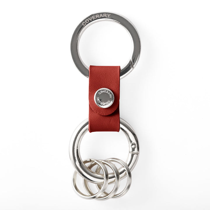 アクセサリー 本革 イタリアンスムースレザー ダブルカラビナ付きキーリング