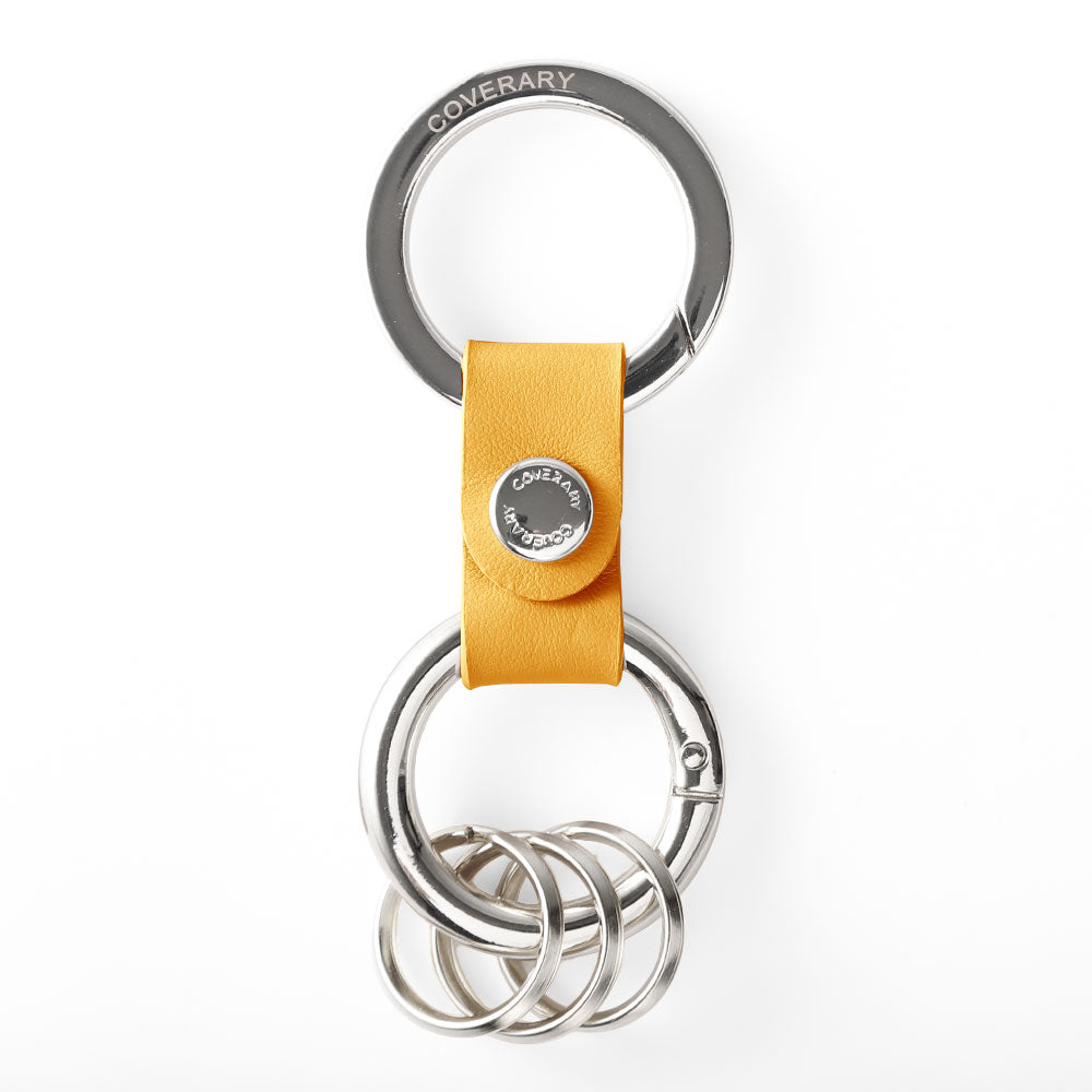 アクセサリー 本革 イタリアンスムースレザー ダブルカラビナ付きキーリング