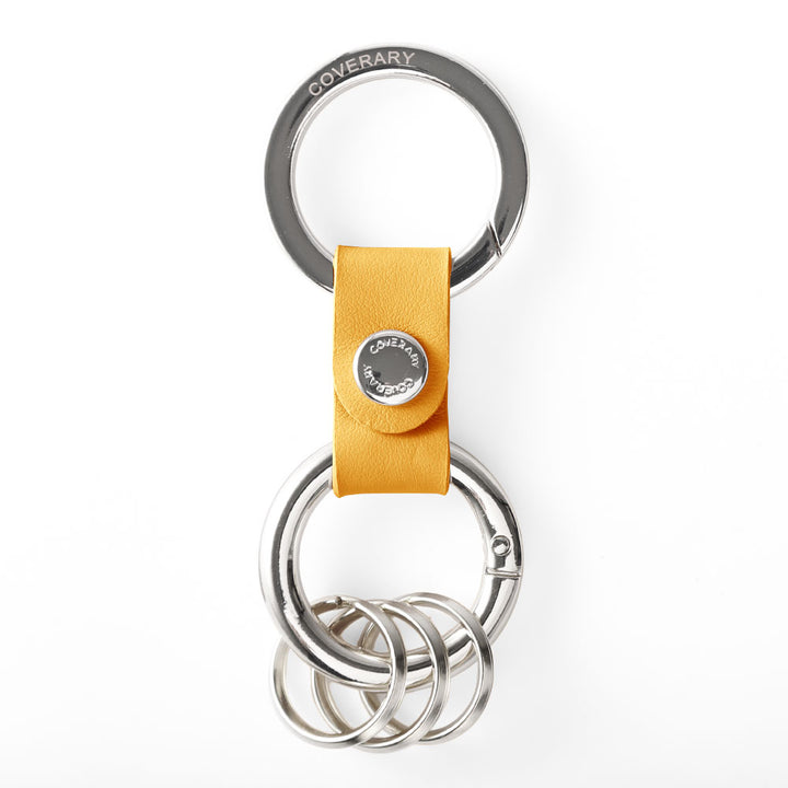 アクセサリー 本革 イタリアンスムースレザー ダブルカラビナ付きキーリング