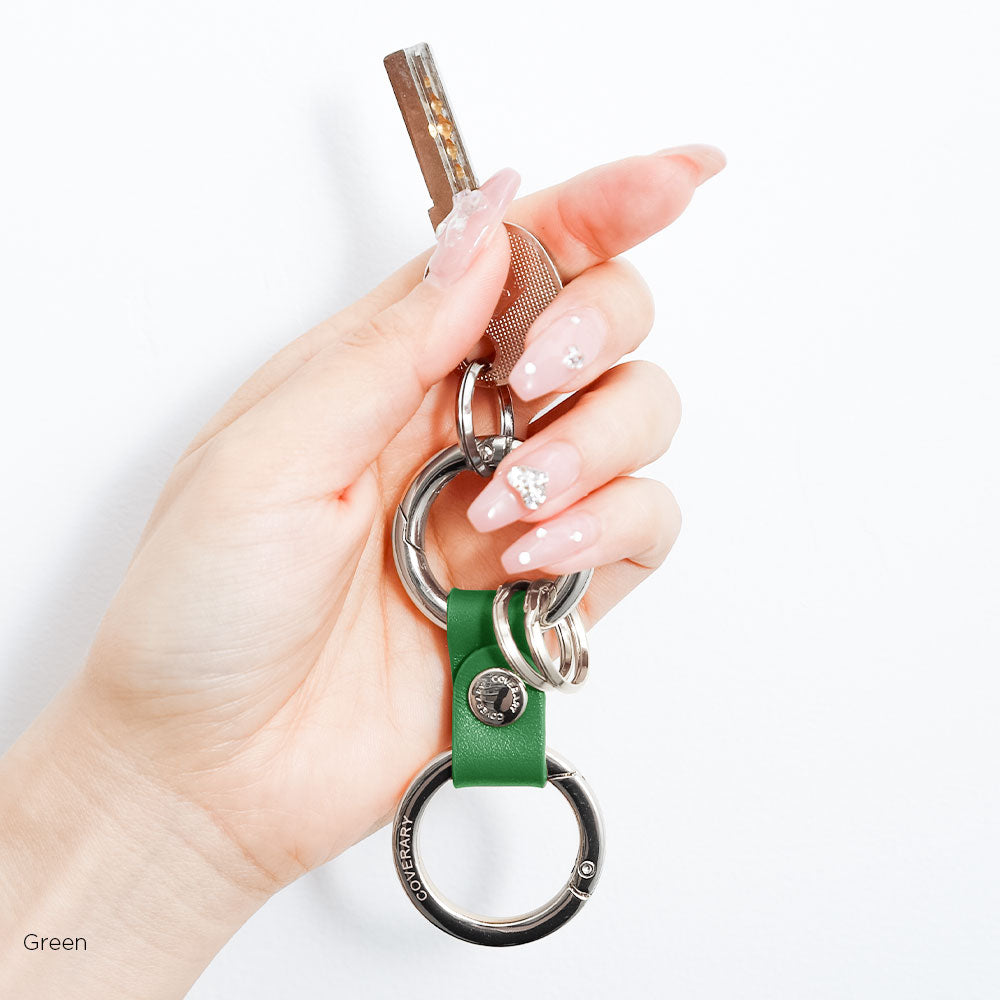 アクセサリー 本革 イタリアンスムースレザー ダブルカラビナ付きキーリング