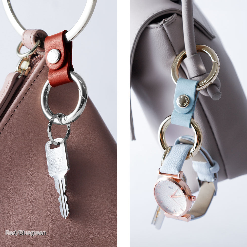 アクセサリー 本革 イタリアンスムースレザー ダブルカラビナ付きキーリング