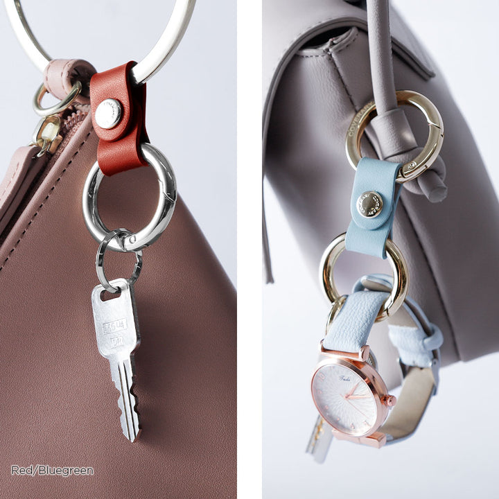 アクセサリー 本革 イタリアンスムースレザー ダブルカラビナ付きキーリング