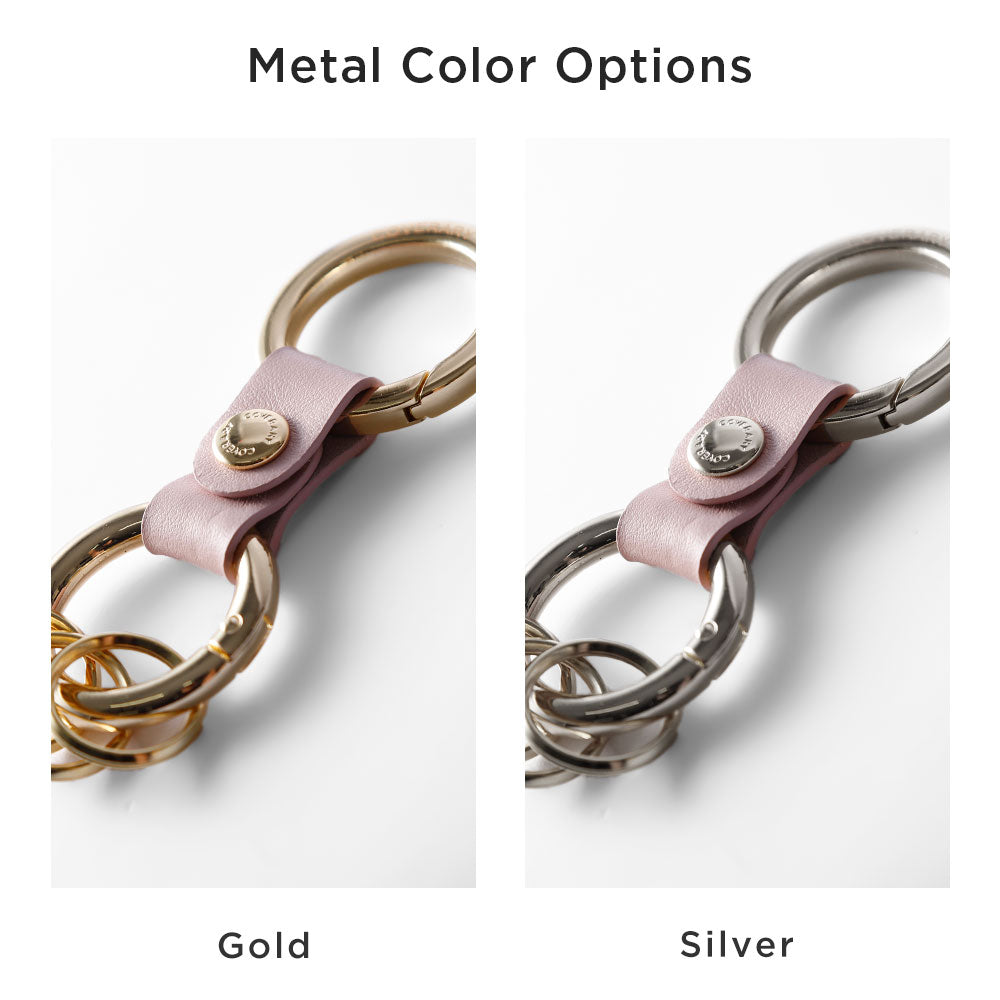 アクセサリー 本革 イタリアンスムースレザー ダブルカラビナ付きキーリング