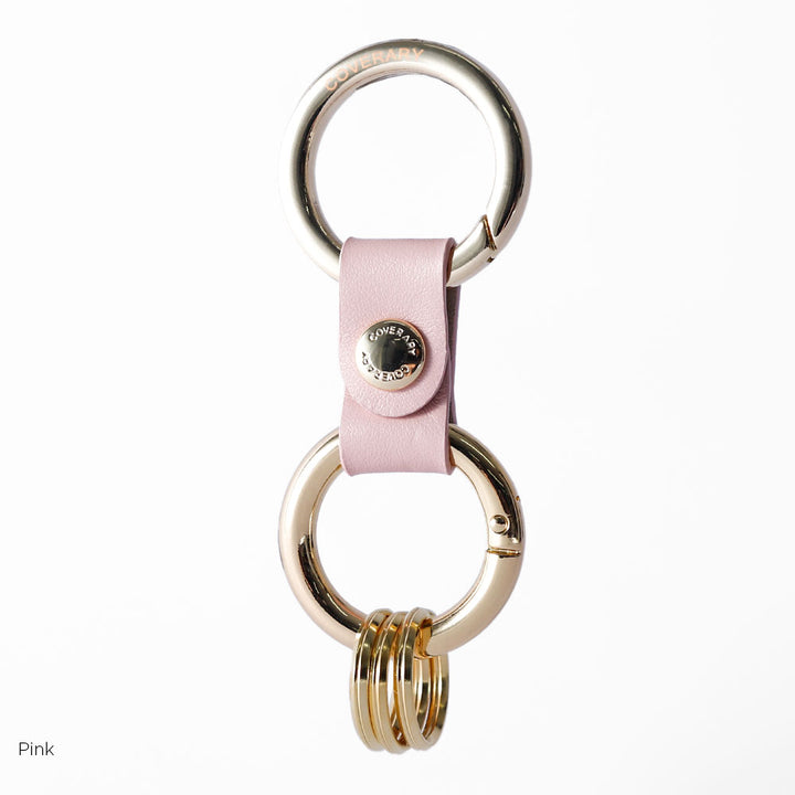 アクセサリー 本革 イタリアンスムースレザー ダブルカラビナ付きキーリング