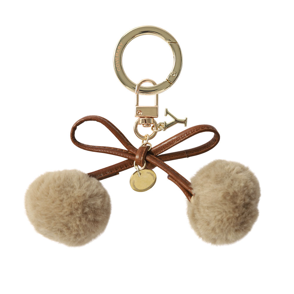 Accessory Initial Leather Cord Fur Ribbon Charm