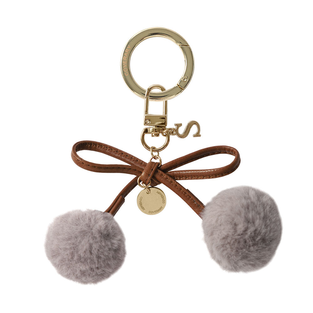 Accessory Initial Leather Cord Fur Ribbon Charm