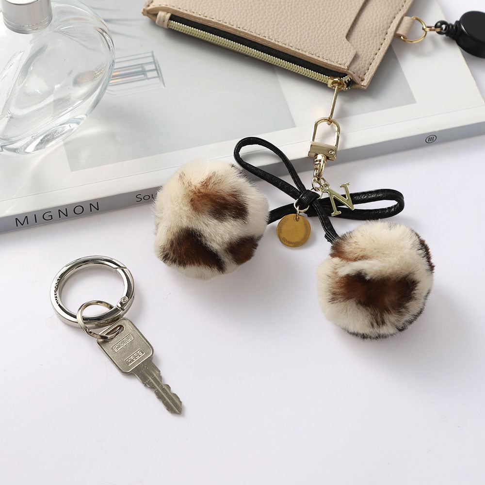 Accessory Initial Leather Cord Fur Ribbon Charm