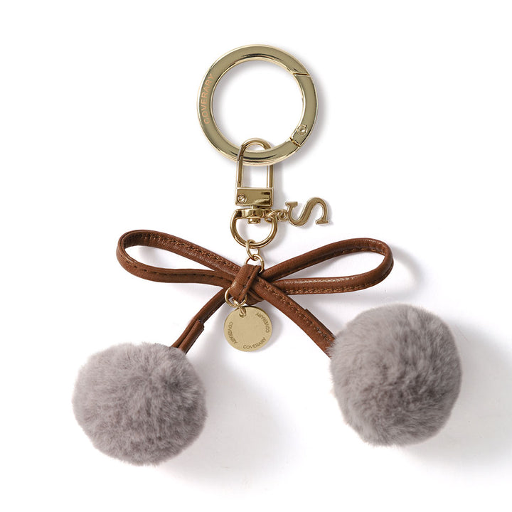Accessory Initial Leather Cord Fur Ribbon Charm