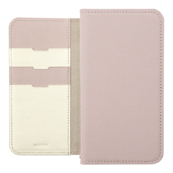 Étui portefeuille en cuir véritable bicolore avec rangement pour cartes et fonction support pour la série Xperia