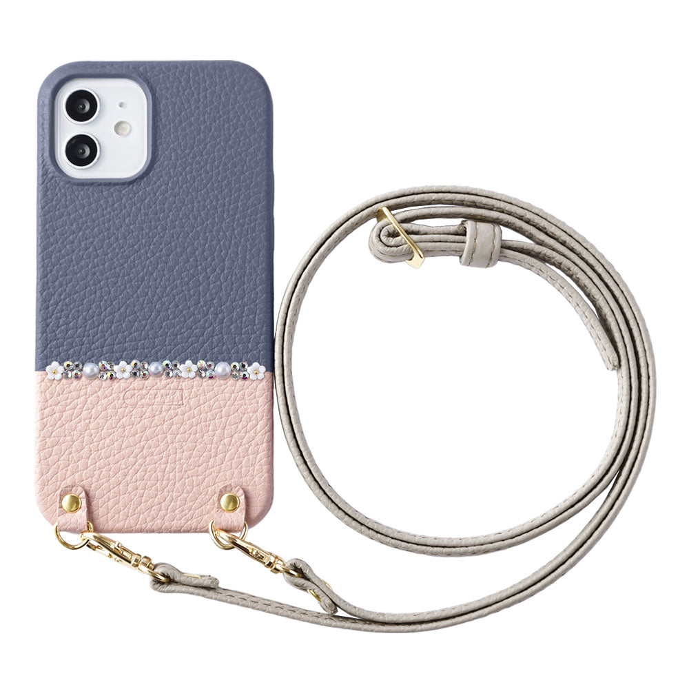 Cuir véritable 32 couleurs cuir italien grainé bicolore au choix ligne fleur avec sangle d'épaule coque arrière série Xperia