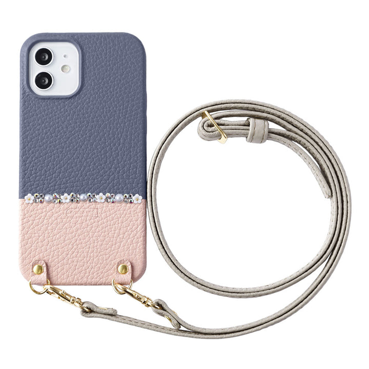 Cuir véritable 32 couleurs cuir italien grainé bicolore au choix ligne fleur avec sangle d'épaule coque arrière série Xperia