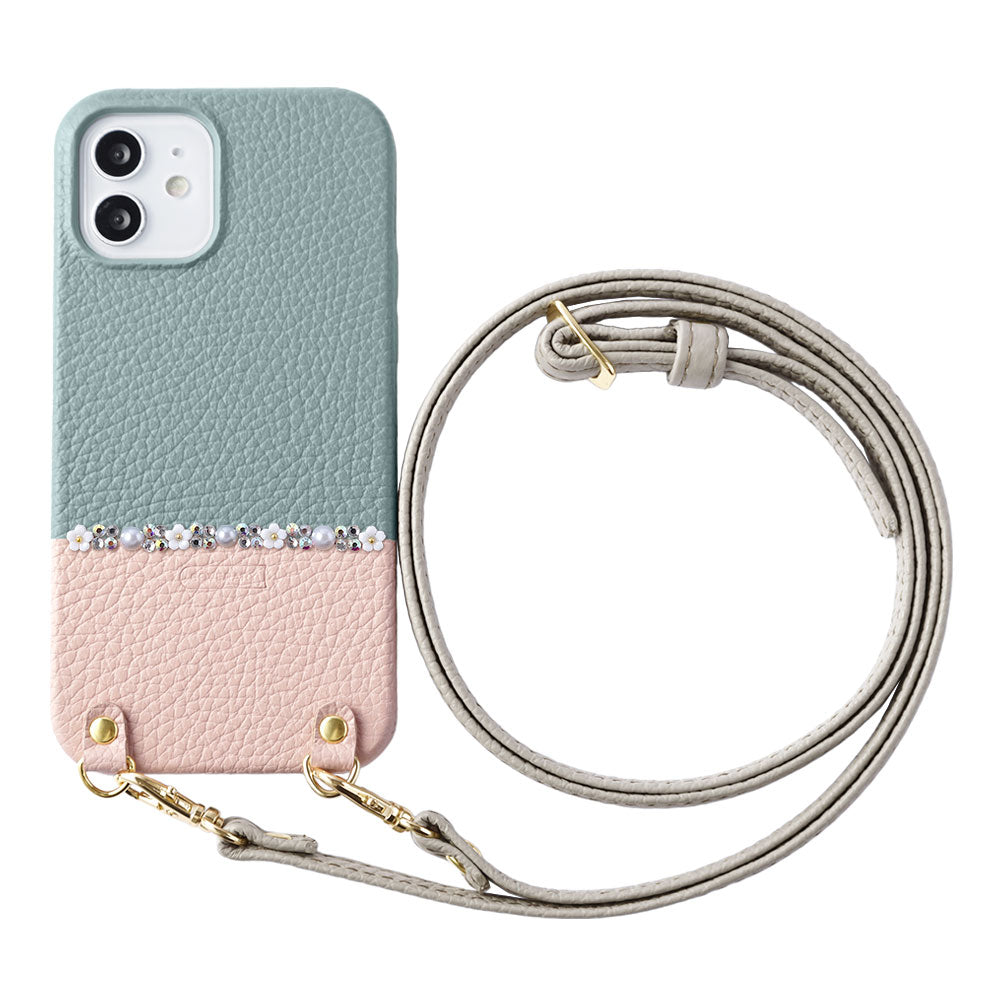 Cuir véritable 32 couleurs cuir italien grainé bicolore au choix ligne fleur avec sangle d'épaule coque arrière série Xperia