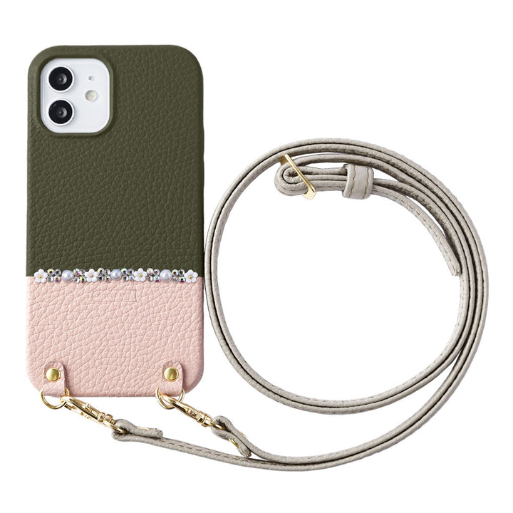 Cuir véritable 32 couleurs cuir italien grainé bicolore au choix ligne fleur avec sangle d'épaule coque arrière série Google Pixel