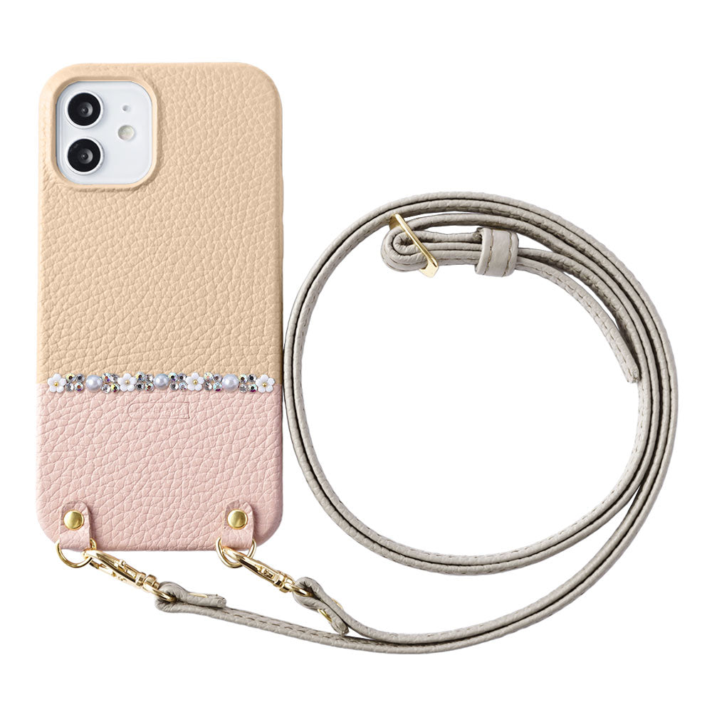 Cuir véritable 32 couleurs cuir italien grainé bicolore au choix ligne fleur avec sangle d'épaule coque arrière série Google Pixel