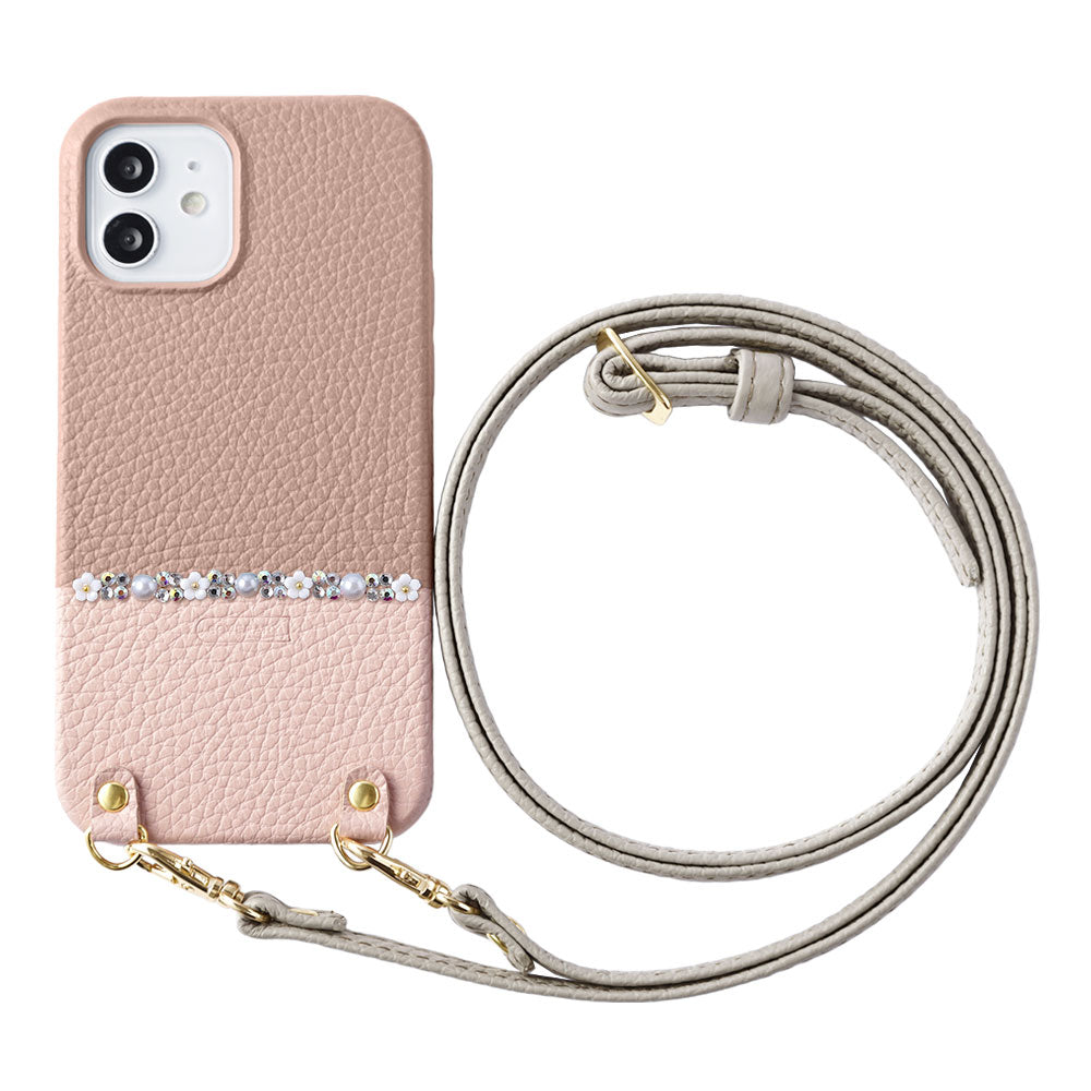Cuir véritable 32 couleurs cuir italien grainé bicolore au choix ligne fleur avec sangle d'épaule coque arrière série Xperia