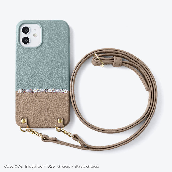 Cuir véritable 32 couleurs cuir italien grainé bicolore au choix ligne fleur avec sangle d'épaule coque arrière série Google Pixel