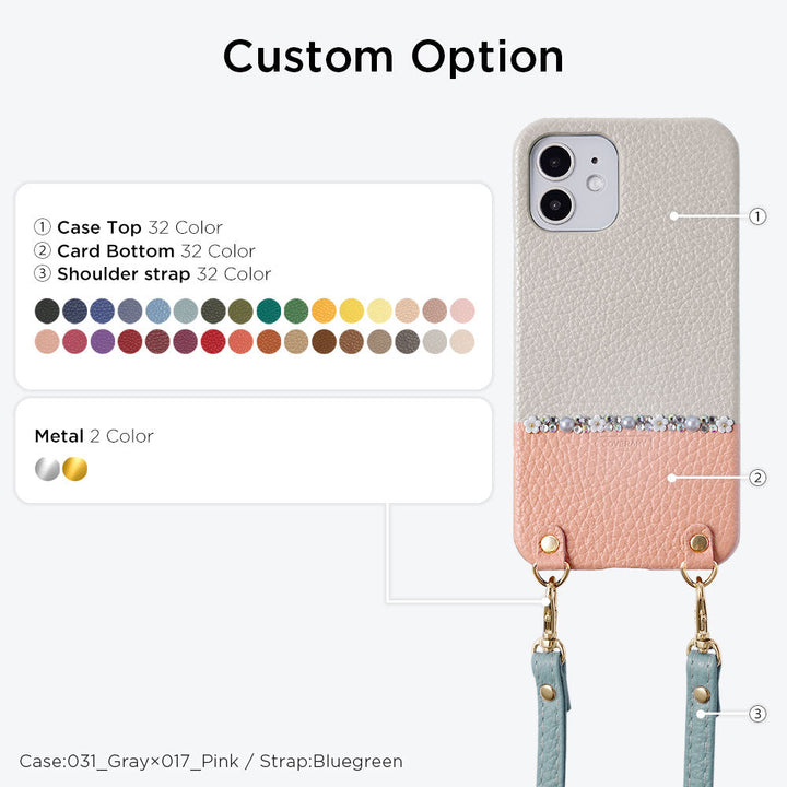 Cuir véritable 32 couleurs cuir italien grainé bicolore au choix ligne fleur avec sangle d'épaule coque arrière série Xperia