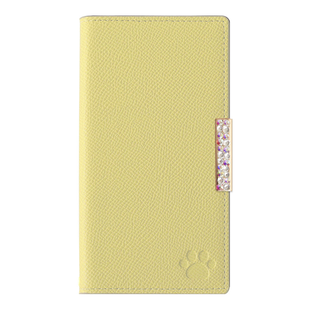 Vegan leather cat-shaped pocket bicolor stone frame decoration stand function notebook-style case AQUOS series