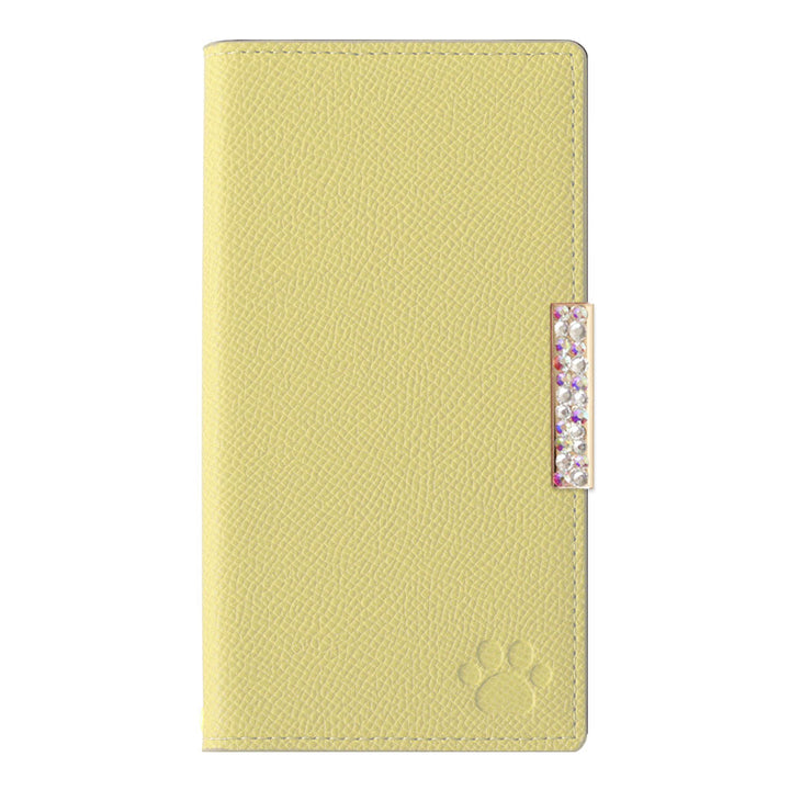 Vegan leather cat-shaped pocket bicolor stone frame decoration stand function notebook-style case for Google Pixel series