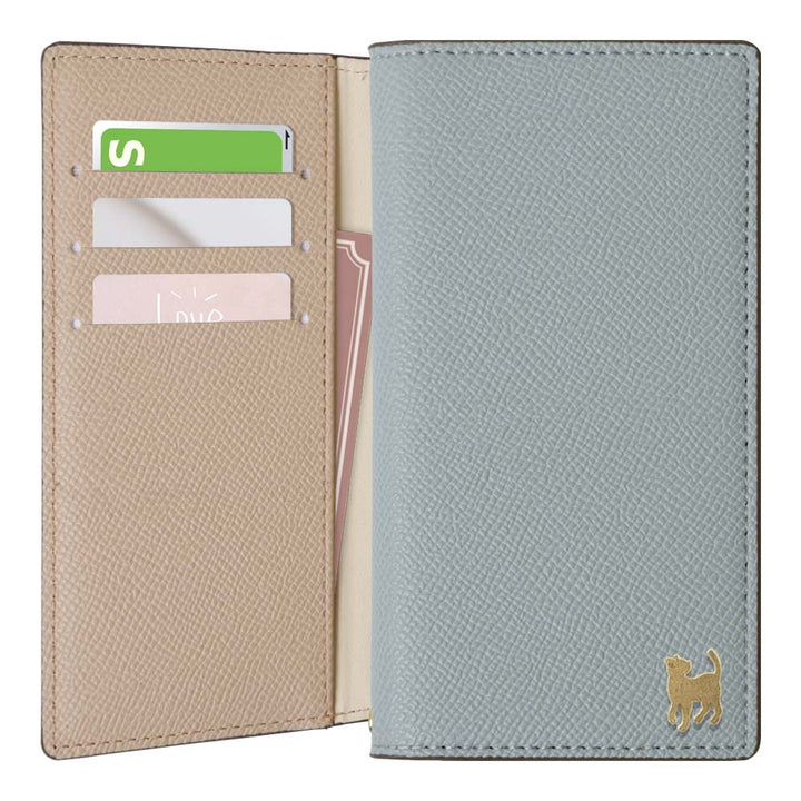 Vegan leather bicolor stand function gold cat decoration notebook-style case Google Pixel series